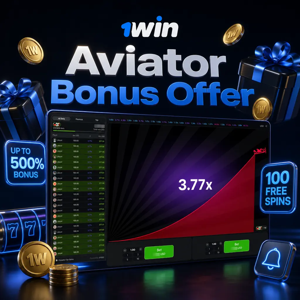 1win Aviator welcome bonus: up to 600% match plus 500 free spins across four deposits for new players
