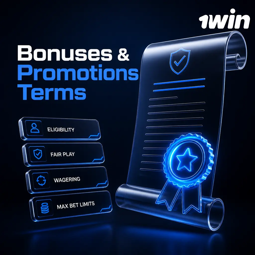 1win bonuses and promotions terms: wagering rules, welcome bonus limits, free spins expiry, and betting caps explained.