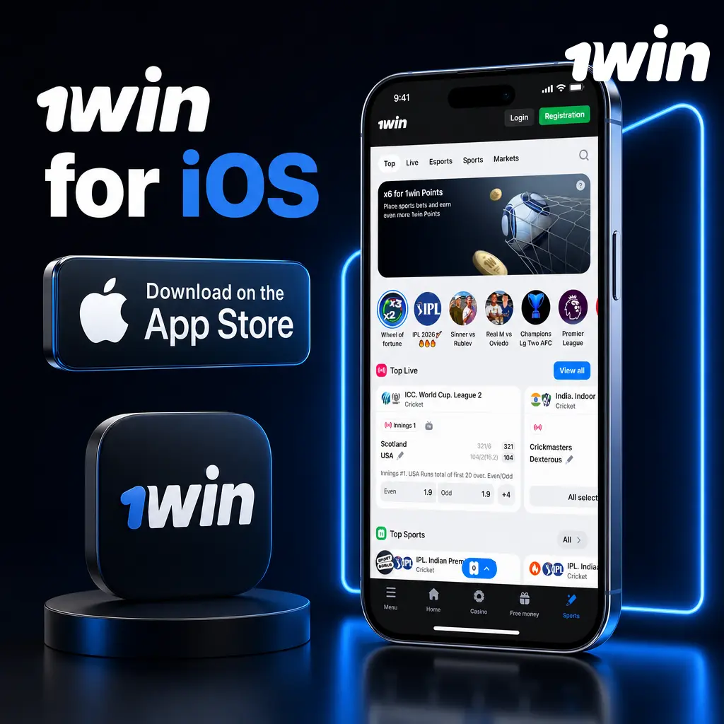 1win for iOS web app setup guide showing steps to add betting icon to home screen via Safari