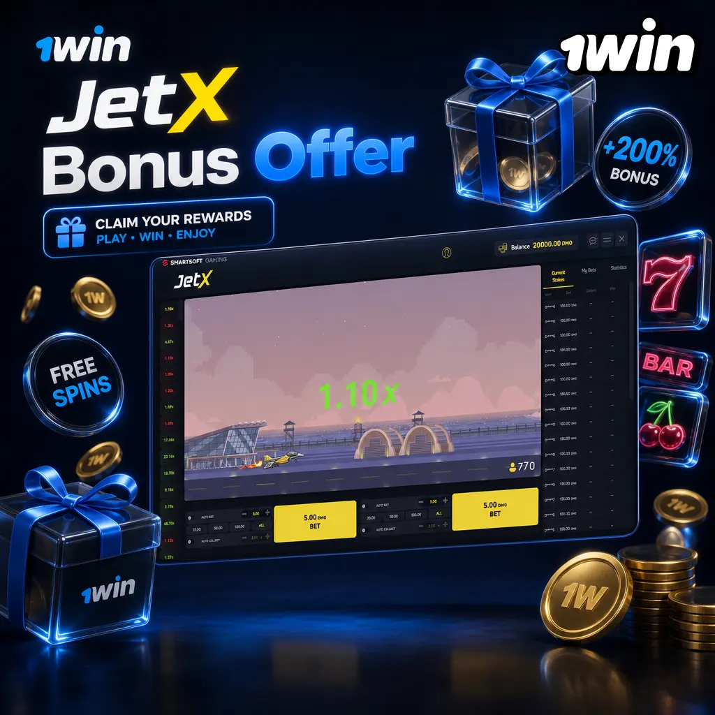1win JetX bonus offer: 500% welcome package up to $2,800 plus 500 free spins across your first four deposits