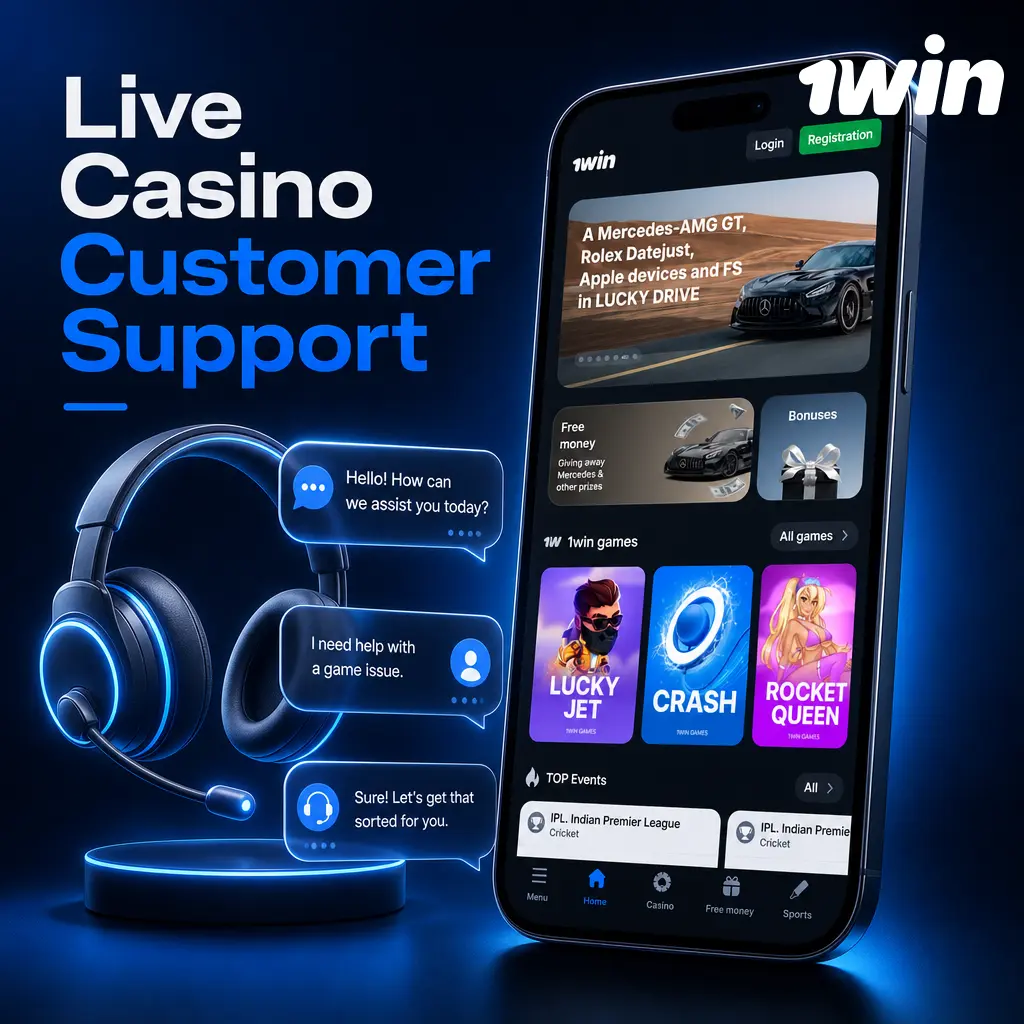 1win live casino customer support agent assisting with dealer disputes and stream issues via 24/7 live chat