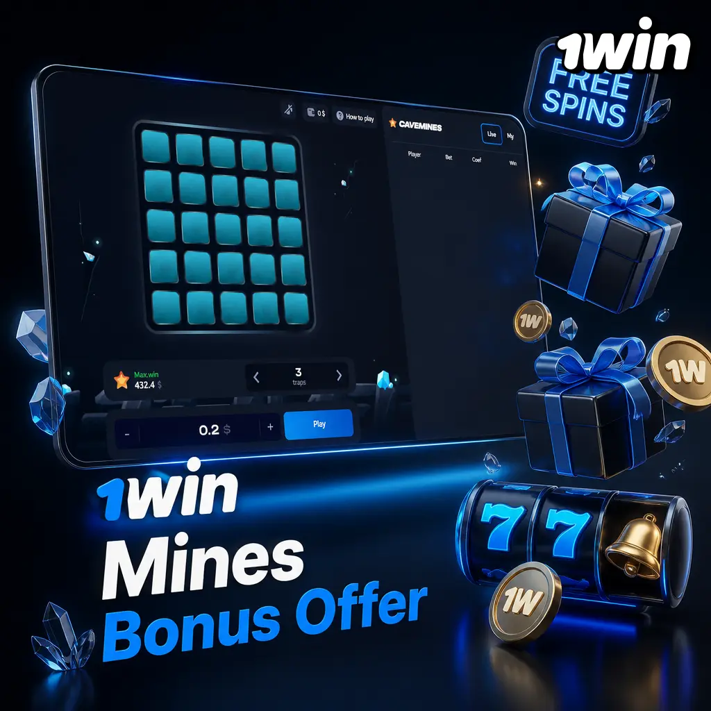 1win Mines bonus: 500% match up to 180,000 INR across four deposits plus 500 free spins for new accounts.
