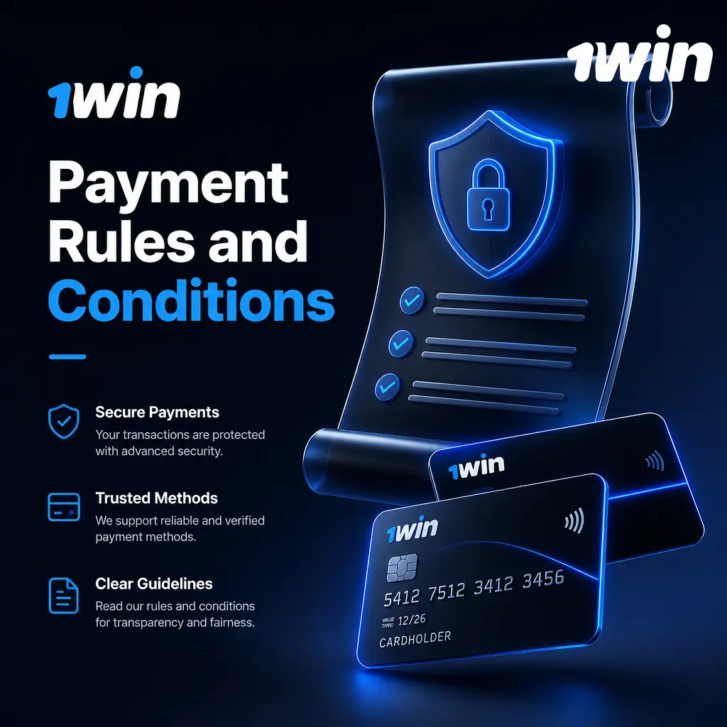1win payment rules: identity verification, matching withdrawal methods, single bonus policy, fixed currency, and 24-hour processing time.