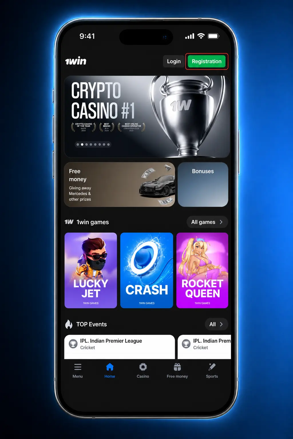 Step-by-step guide showing how to sign up and register a new account on 1win