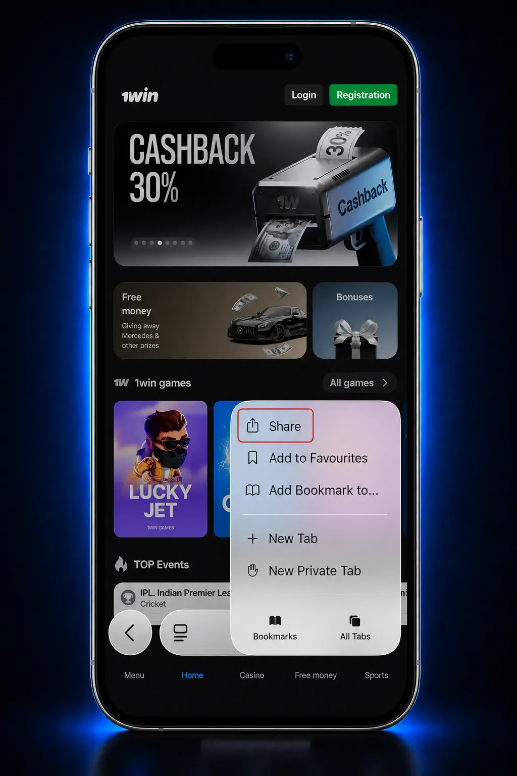 Step-by-step guide to installing the 1win app on iOS via Safari and home screen shortcut