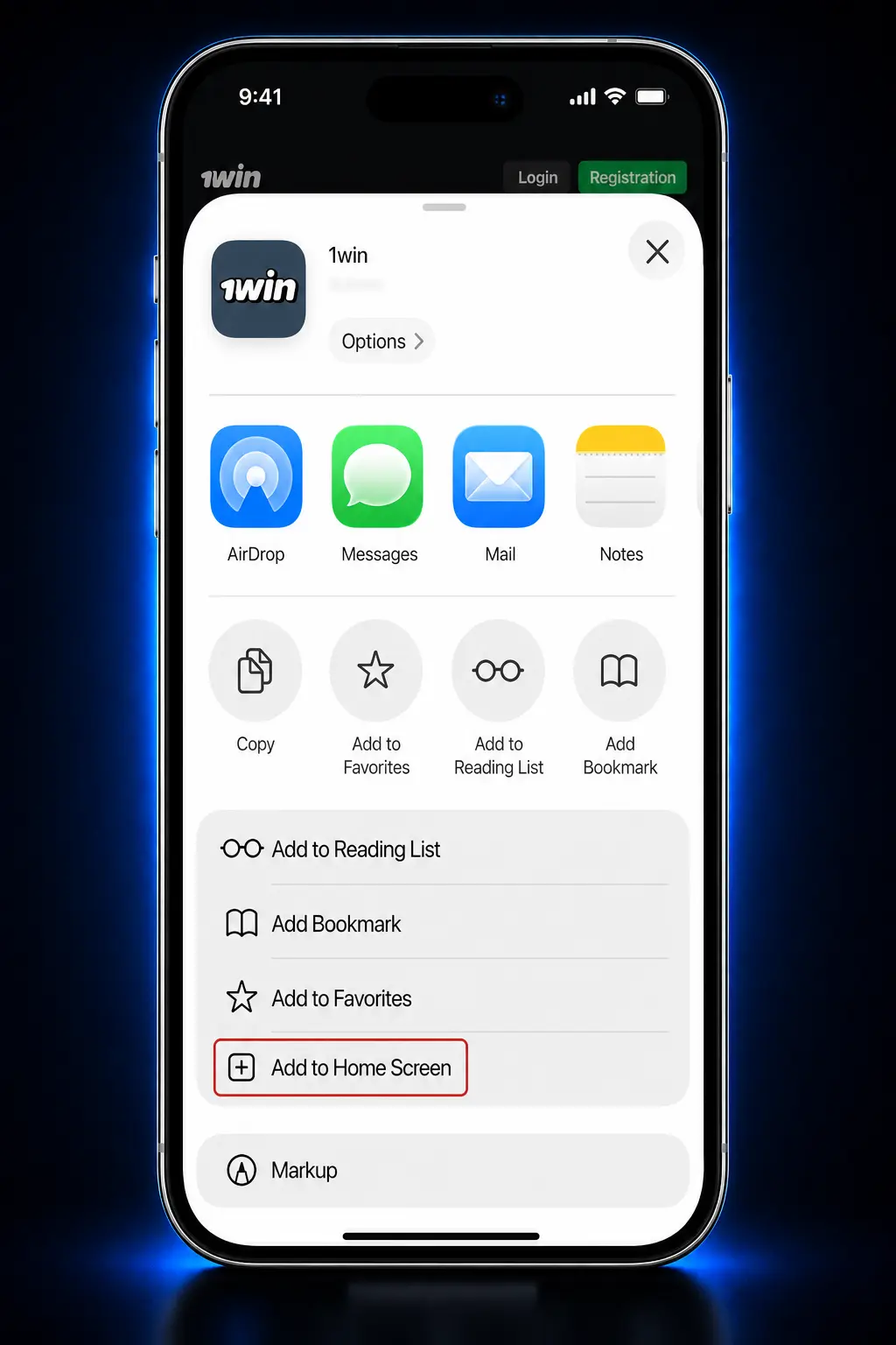 Step-by-step guide to installing the 1win app on iOS via Safari and home screen shortcut