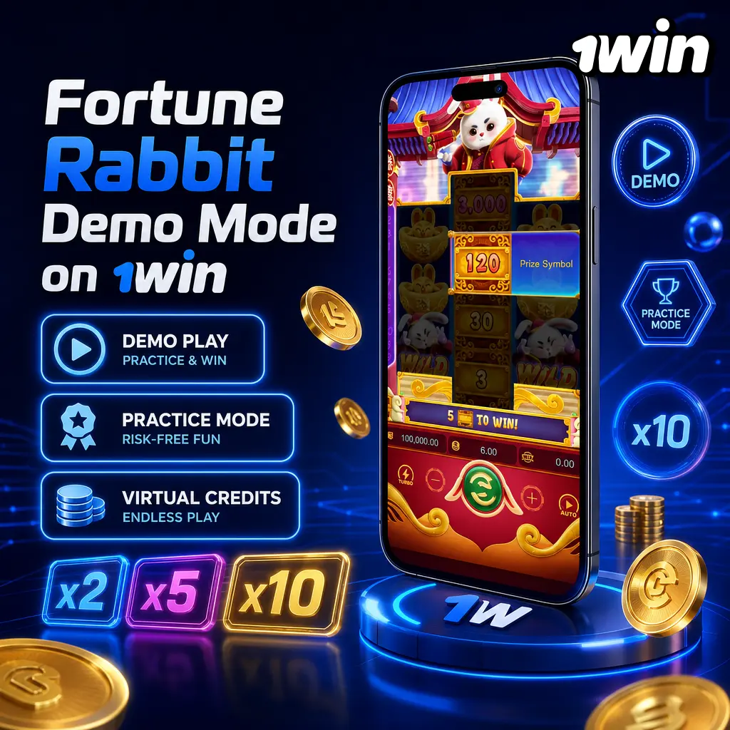 Fortune Rabbit demo mode on 1win: 3x3 grid, 96.75% RTP, free spins and respin multiplier practice with virtual credits