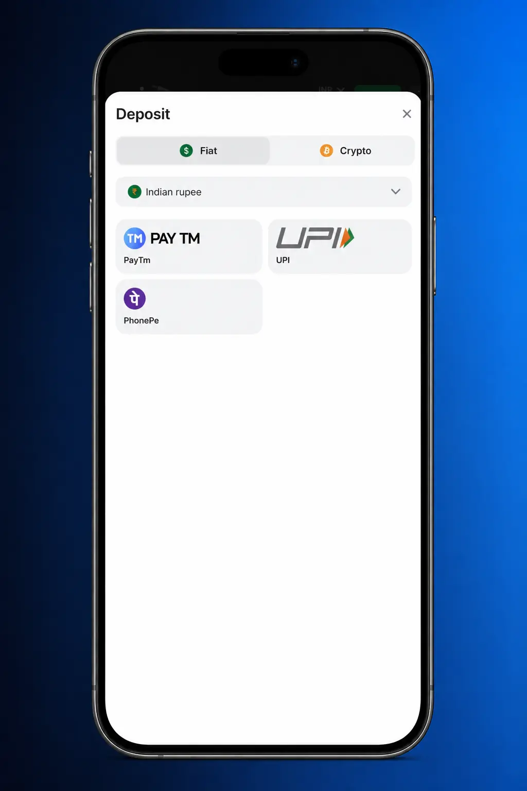Step-by-step guide showing how to deposit funds on 1win using payment methods like UPI, crypto, and bank transfer