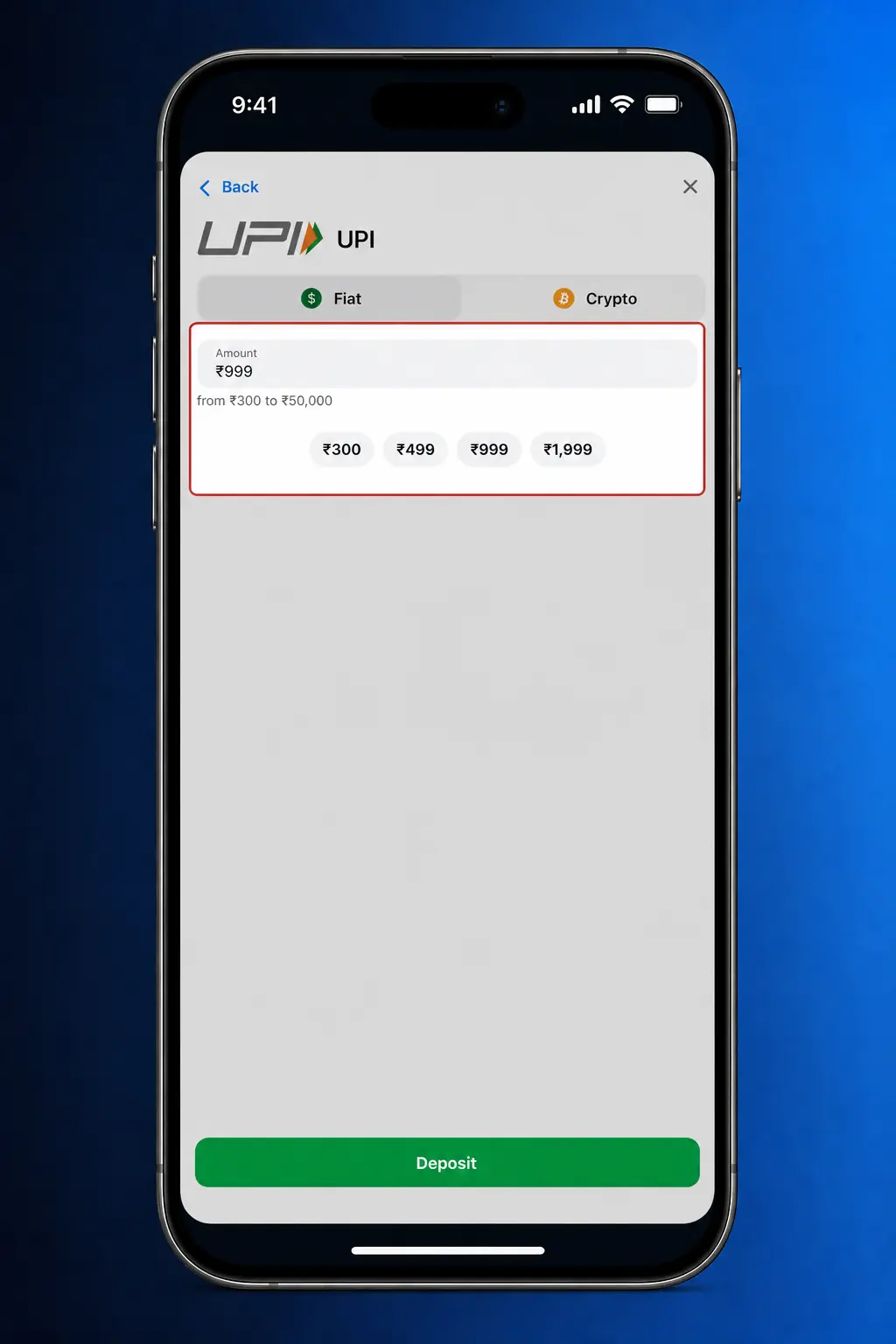 Step-by-step guide showing how to deposit funds on 1win using payment methods like UPI, crypto, and bank transfer