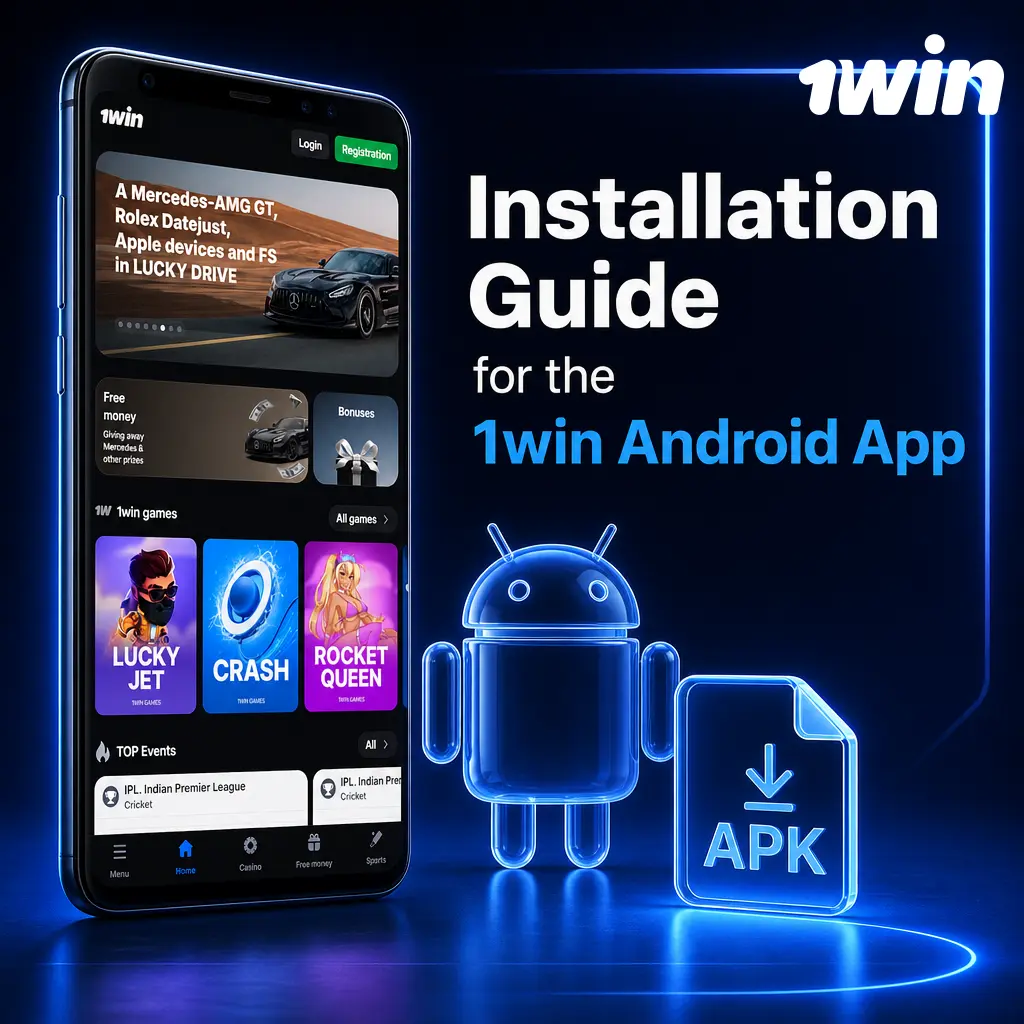 Step-by-step guide showing how to download and install the 1win Android APK app on your device