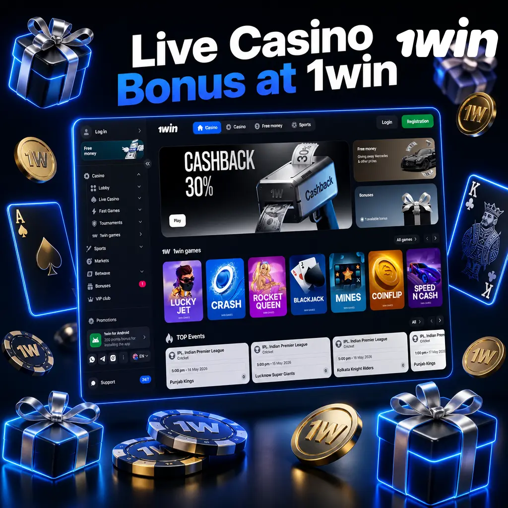 1win live casino bonus: 500% up to 180,000 INR + 500 free spins over four deposits, 600% for crypto users.