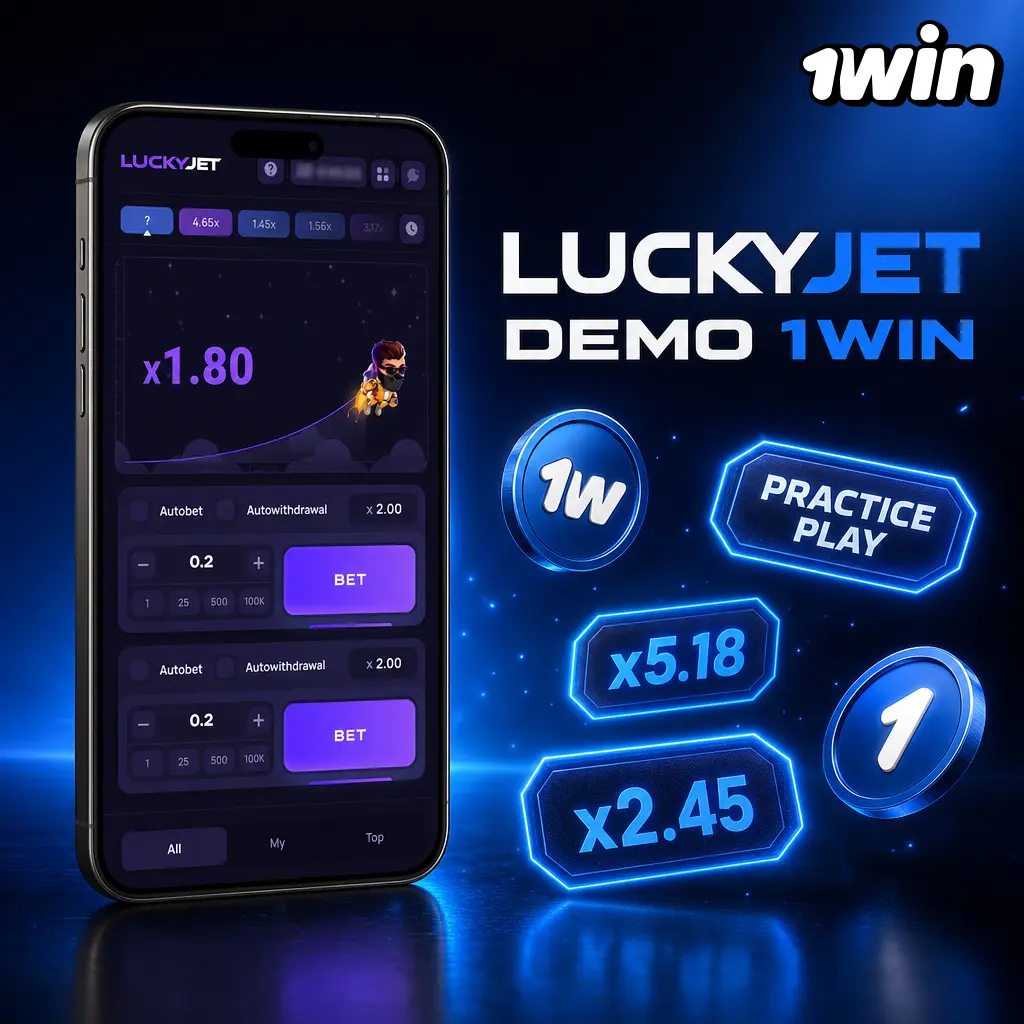 Lucky Jet demo on 1win – practice multiplier and cash out timing with virtual credits, no real money risk