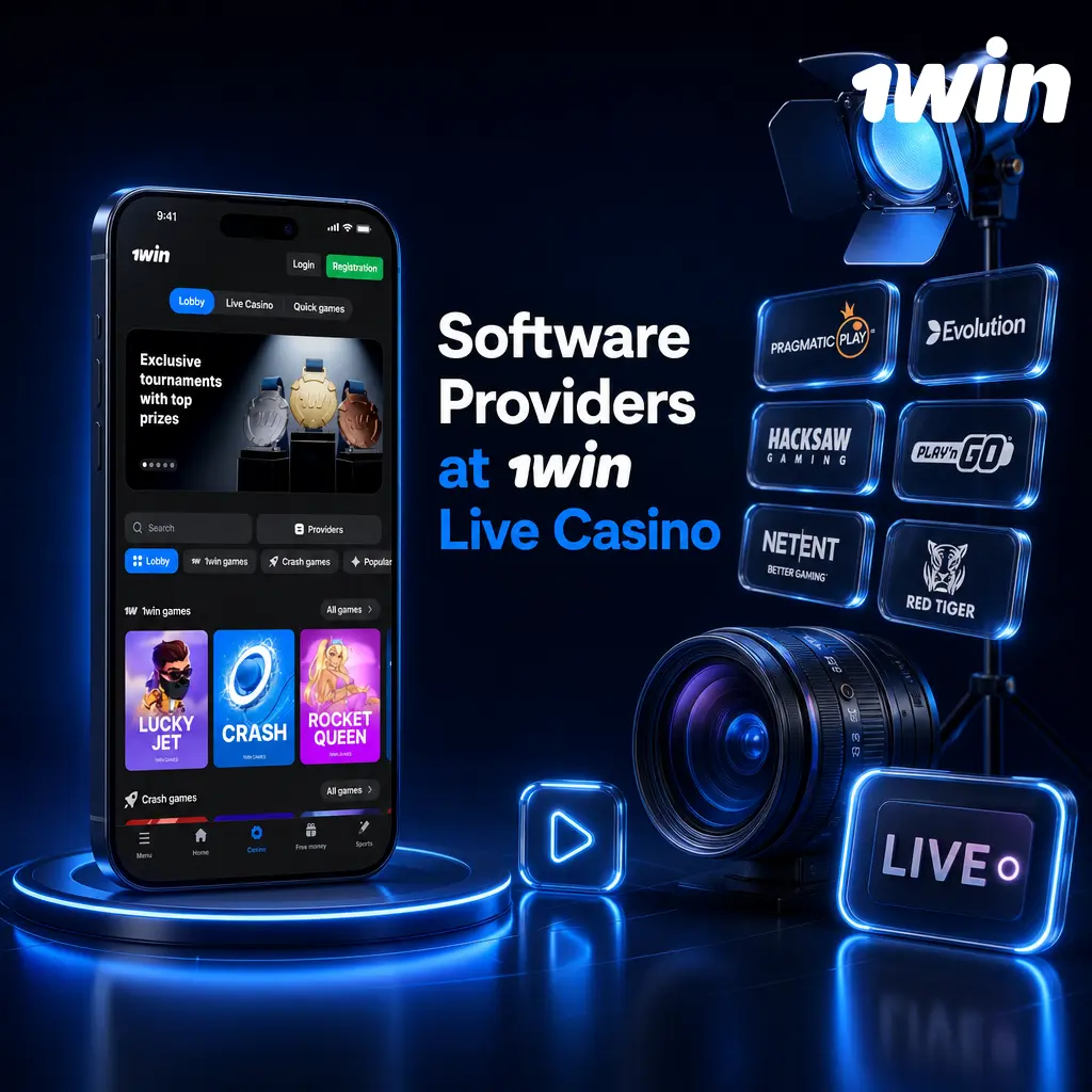 1win Live Casino software providers: Evolution, Ezugi, Pragmatic Play Live, Vivo Gaming, Lucky Streak, Betgames.tv
