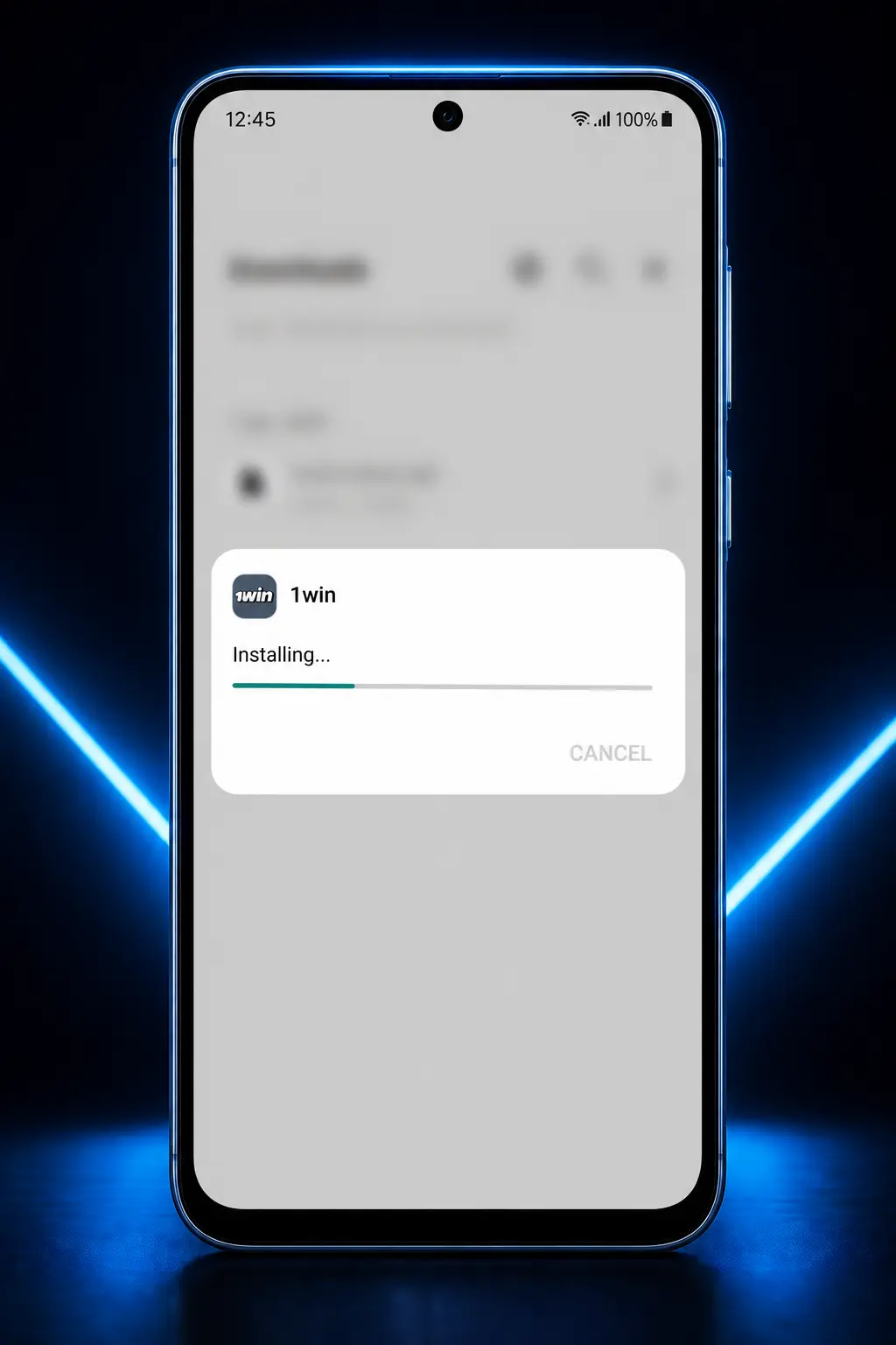 Step-by-step guide showing how to download and install the 1win Android APK on a mobile device